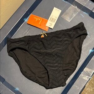 Black Zigzag Women's Swim Bottom